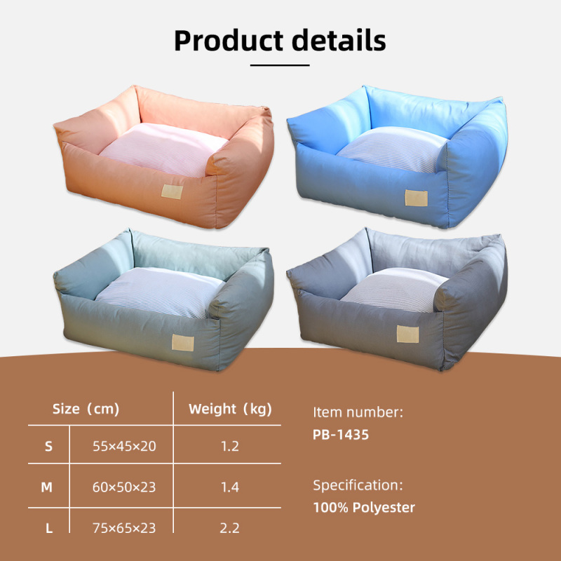 Wholesale Travel Solid Square Classic Modern Sleep Memory Foam Heavy Duty Removable Washable Dog Bed