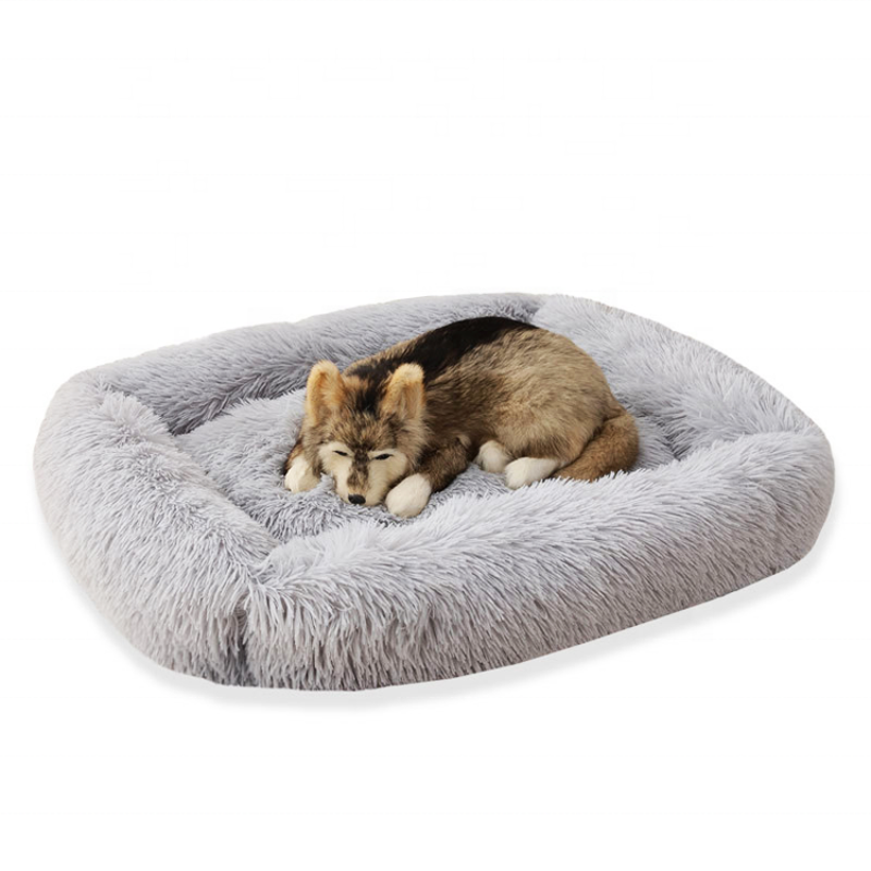 Factory Direct Deep Sleeping Cat Pet Kennel Long Hair Rectangle Puppy Plush Bed