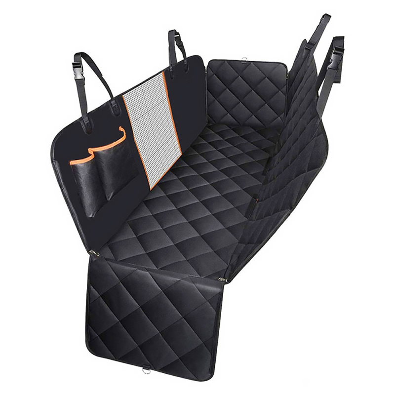 Waterproof Nonslip Pet Car Seat Cover Scratchproof Pet Backseat Cover with Dog Seat Belts & Storage Pockets