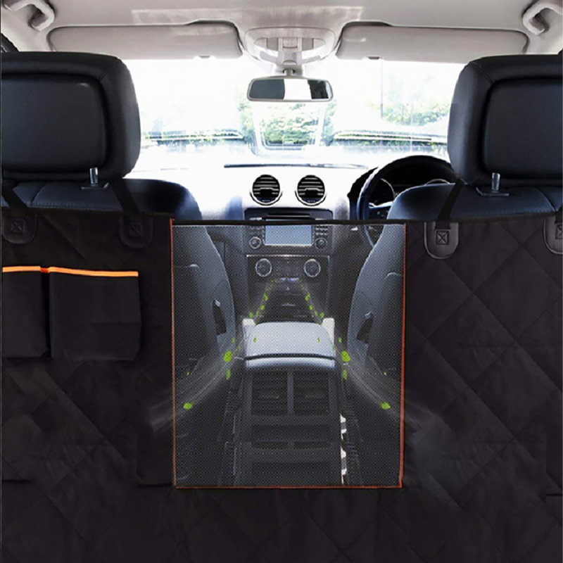Waterproof Nonslip Pet Car Seat Cover Scratchproof Pet Backseat Cover with Dog Seat Belts & Storage Pockets