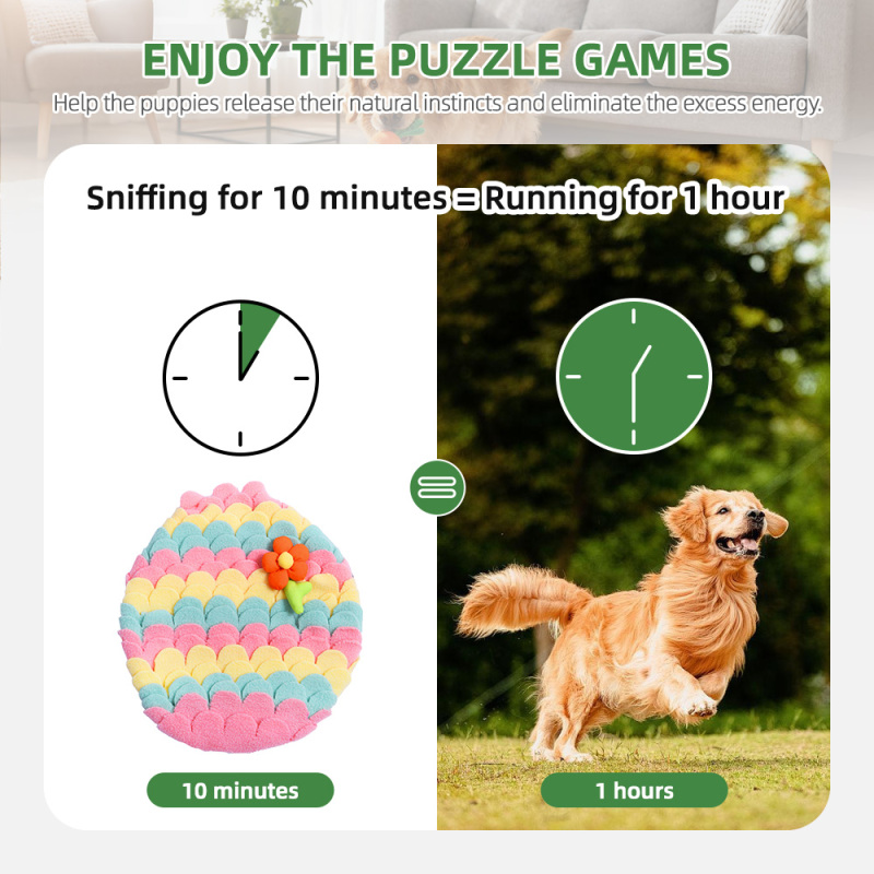 Puzzle Iq Training Toy Slow Treat Food Dog Foldable Pet Feeding Mat Pet Snuffle Mat