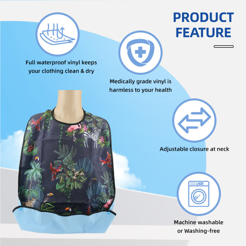 Взрослые слюнявчики с карманом - Очень большие впитывающие слюнявчики для пациентов с деменцией и пожилых людей.