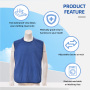 Heavy Duty Terry Washable Waterproof Latex-Free Hook Loop Closure Poly Vinyl Adult Bib Fashionable Reusable Durable for Patients