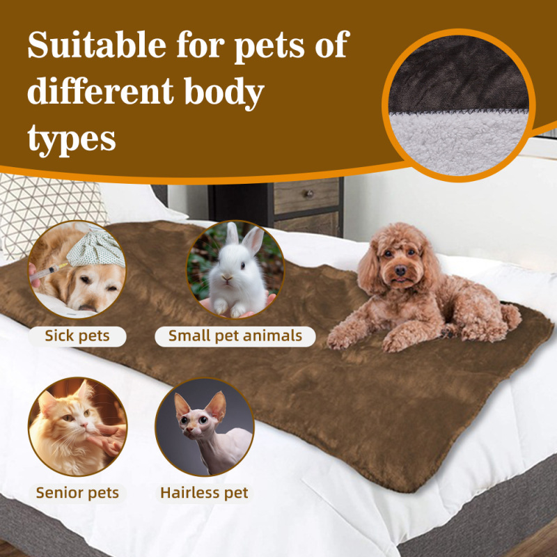 Wholesale Small-Medium Dogs Sleeping Blankets 100*75cm Solid Plush Warm Pet Blankets