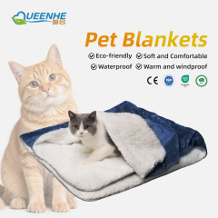Wholesale Small-Medium Dogs Sleeping Blankets 100*75cm Solid Plush Warm Pet Blankets