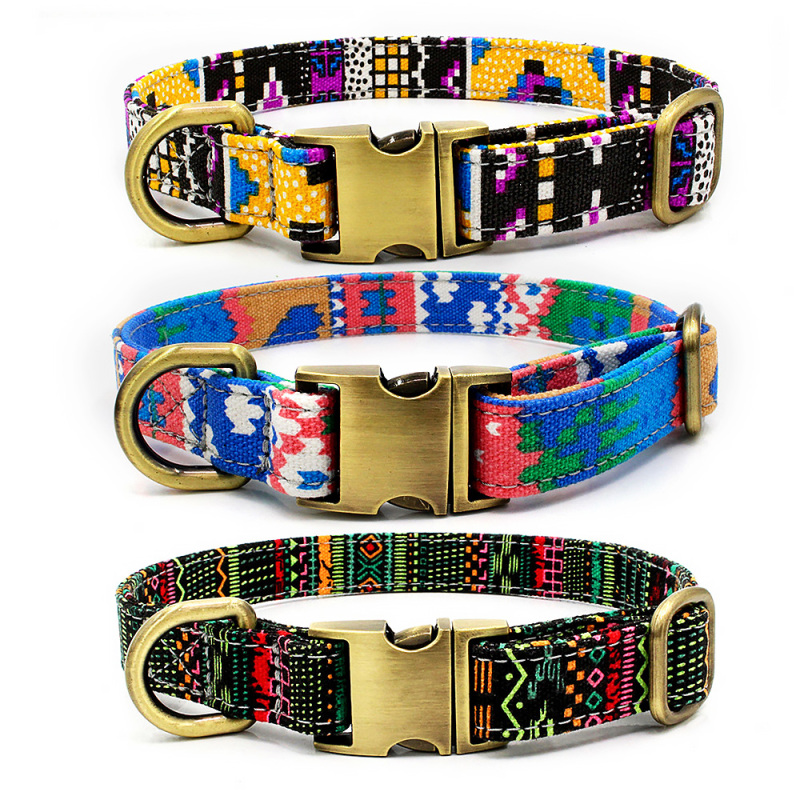 Thin Nylon Webbing and Quick Release Metal Buckle Reflective Adjustable Dog Collars for Puppy Small Medium Large Dogs