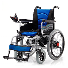Venta caliente de aleación de aluminio, silla de ruedas ligera, silla de ruedas eléctrica plegable con control remoto