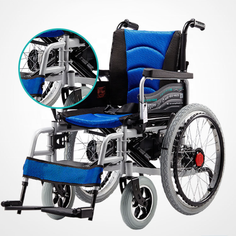 Hot selling aluminum alloy lightweight wheelchair folding power remote control electric wheelchair