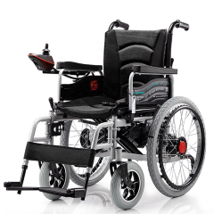 Venta caliente de aleación de aluminio, silla de ruedas ligera, silla de ruedas eléctrica plegable con control remoto