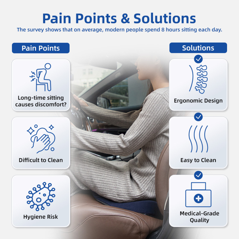 Wholesale Seat Cushions Memory Foam Adjustable Straps Removable Washable Anti-Static for Sciatica Tailbone Lower Back Pain