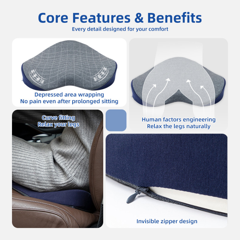 Wholesale Seat Cushions Memory Foam Adjustable Straps Removable Washable Anti-Static for Sciatica Tailbone Lower Back Pain