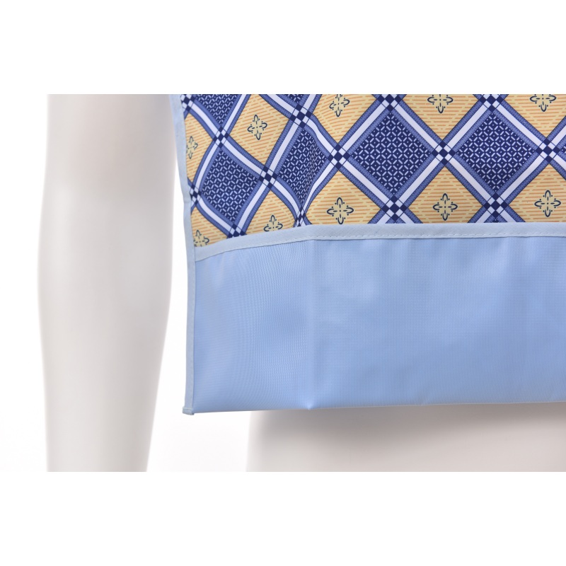 New Style Washable  Lattice Pattern Adult Bibs with 10cm Crumb Catcher