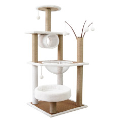 Condominio para gatos de varios niveles al por mayor para muebles de torre para gatos grandes con postes para rascar cubiertos de sisal