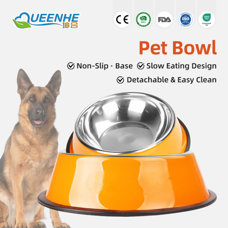 Wholesale Pet Food Container Non-slip  Stainless Steel Pet Bowls for Cats and Dogs