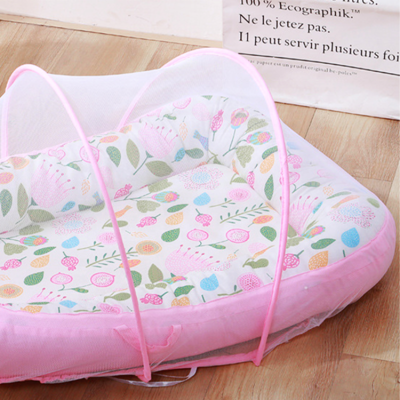Baby Sleeping Pod, Comfortable and Breathable Baby Lounger with Mosquito Net Portable Baby Nest