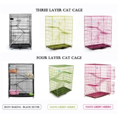 Wholesale Pet Supplies Multifunction 3 Floors Nano-coating Finish Cat Cage Thick 4 Tier Large Stackable Outdoor Cat Cage