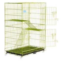 Wholesale Pet Supplies Multifunction 3 Floors Nano-coating Finish Cat Cage Thick 4 Tier Large Stackable Outdoor Cat Cage