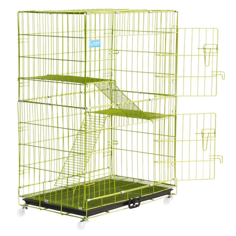 Wholesale Pet Supplies Multifunction 3 Floors Nano-coating Finish Cat Cage Thick 4 Tier Large Stackable Outdoor Cat Cage