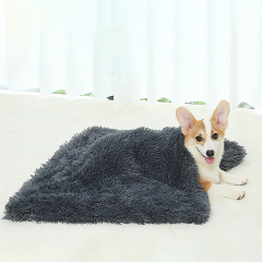 Manta de dormir cálida para mascotas de 80X55cm de felpa larga lavable de invierno multicolor