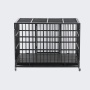 Wholesale Pet Supplies Foldable Oval Iron Pipe Dog Cage High Quality 48 Inch Stackable Transport Dog Kennel Cage With Wheel