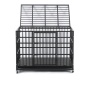 Wholesale Pet Supplies Foldable Oval Iron Pipe Dog Cage High Quality 48 Inch Stackable Transport Dog Kennel Cage With Wheel