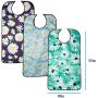 Hot Sell Washable Reusable Waterproof Clothing Protector Adult Bib with Optional Crumb Catcher