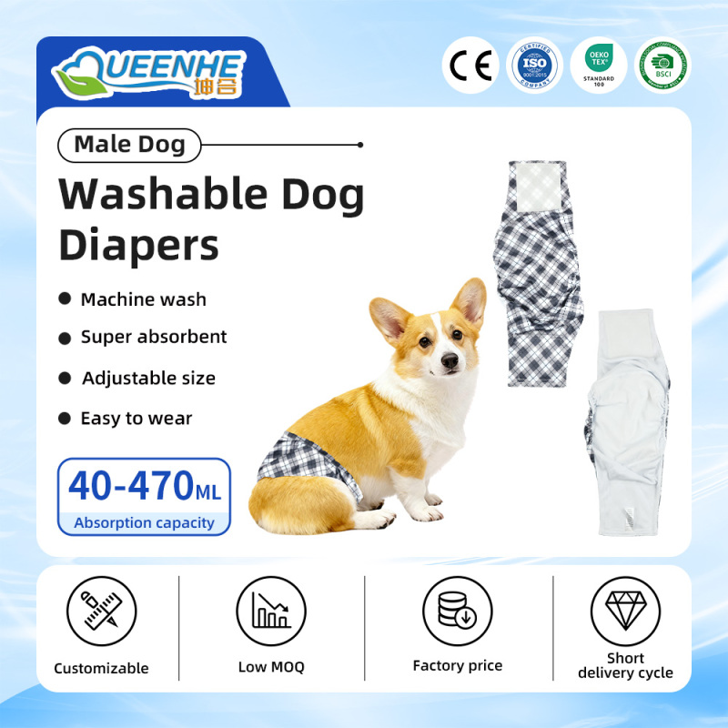 Wholesale Reusable Male Dog Belly Wraps Washable Male Dog Diapers Belly Band for Male Dogs