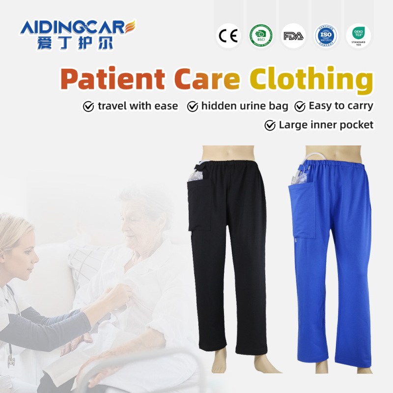 Wholesale Woven Pockets Both Sides Urinary Incontinence Care Trousers for Bladder Anus Ostomy Fistula Abdominal Surgeries