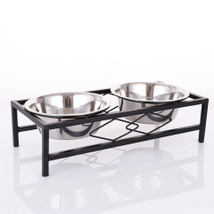 Wholesale Dog Elevated Feeder  Luxury Stainless Steel Pet Bowls