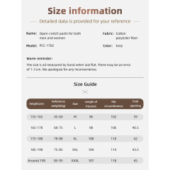 Wholesale Thickened Active Open Crotch Pants Easy to Wear Off Clothes for Disability Elderly Surgery Patients Nursing Suit