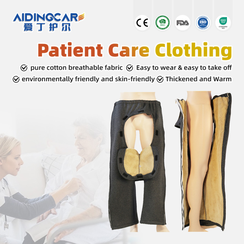 Wholesale Thickened Active Open Crotch Pants Easy to Wear Off Clothes for Disability Elderly Surgery Patients Nursing Suit