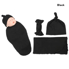 Black Friday Newborn Baby Girl Boy personalized baby Swaddle infant Wrap Blanket Sleeping Bag+Hat 2pcs Outfits baby wrap set