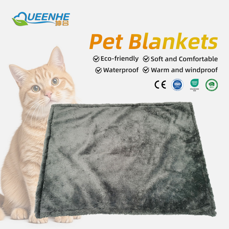 Solid Winter Washable Long Plush 80X55cm Warm Small Animal Sleeping Pet Blanket