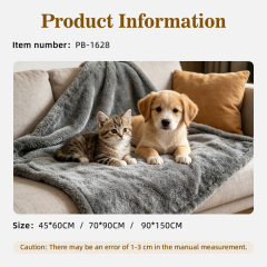 Solid Winter Washable Long Plush 80X55cm Warm Small Animal Sleeping Pet Blanket