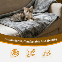Solid Winter Washable Long Plush 80X55cm Warm Small Animal Sleeping Pet Blanket