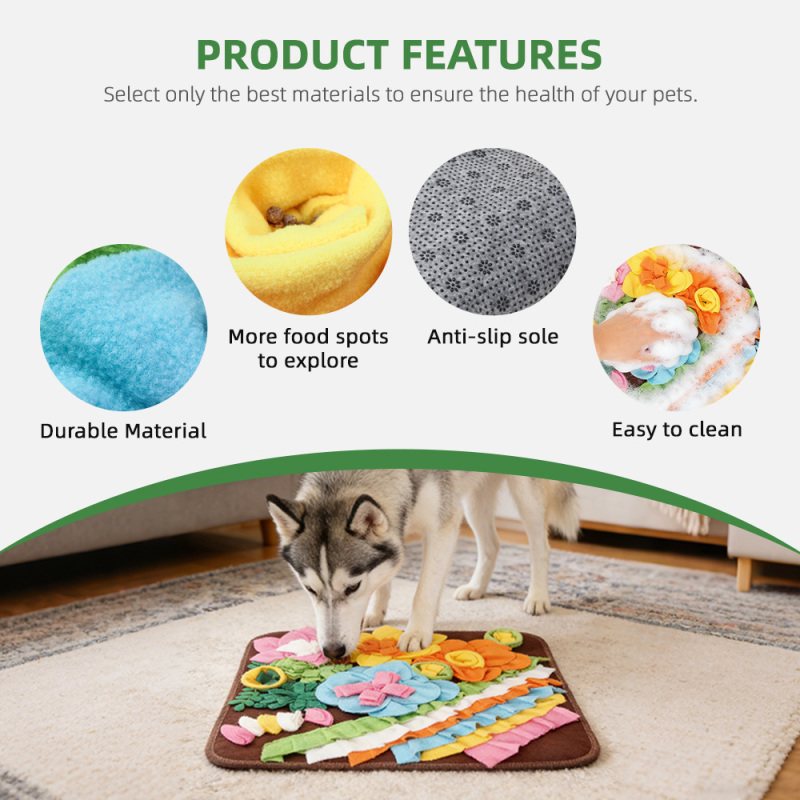 Wholesale Pet Supplies Durable Shaker Fleece Modern Dog Snuffle Mat Washable Eco-Friendly Recyclable Garden-Design Puzzle Toy
