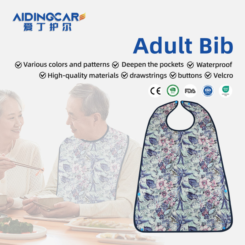 高齢者用大人用食事用よだれかけ - 食事中の保護のための長袖防水よだれかけ