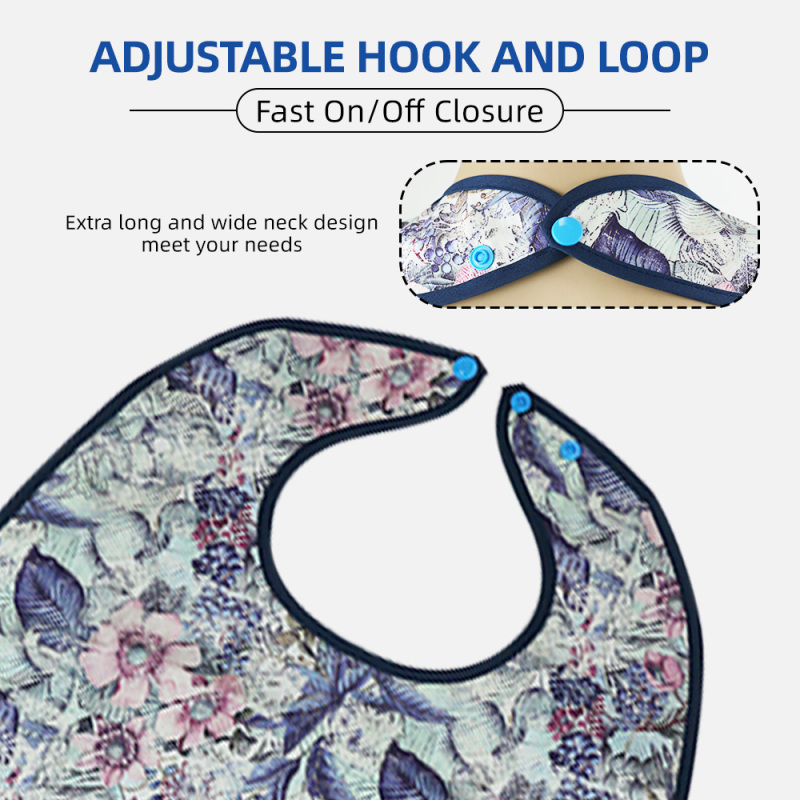 高齢者用大人用食事用よだれかけ - 食事中の保護のための長袖防水よだれかけ