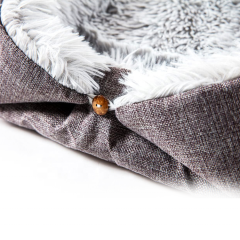 高級フェイクファーコンフォートペット睡眠ベッド冬暖かい猫犬ベッド二重目的折りたたみ式ペットベッド