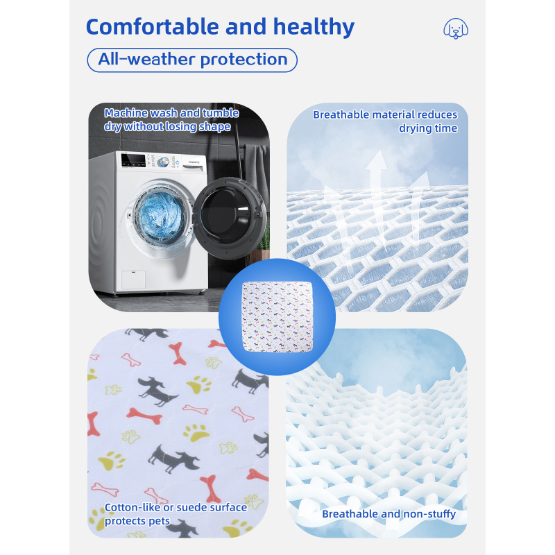 Fournitures pour animaux de compagnie en gros&nbsp;: tapis d'urine réutilisables et lavables de haute qualité pour chiots et chiens, imperméables et réutilisables.