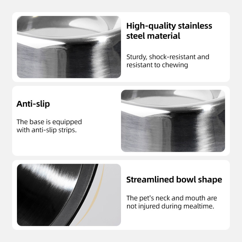 Wholesale Pet Food Container Non-Slip  Stainless Steel Dog Bowl