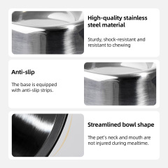 Wholesale Pet Food Container Non-Slip Stainless Steel Dog Bowl
