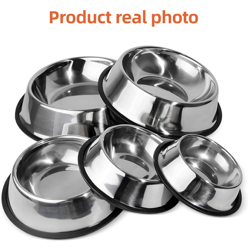 Wholesale Pet Food Container Non-Slip  Stainless Steel Dog Bowl