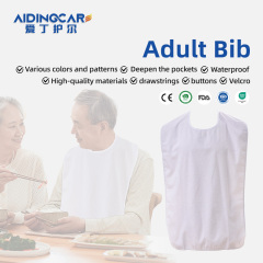 Wholesale White Terry Washable Waterproof Adult Bib for Patient or Old People