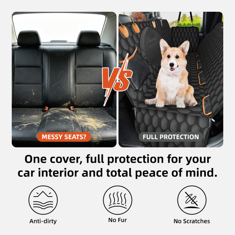 Wholesale Waterproof Car Seat Cover Nonslip Dog Backseat Cover With Mesh Window for Car