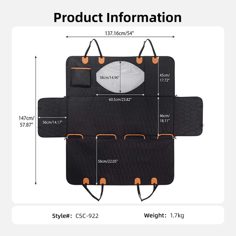 Wholesale Waterproof Car Seat Cover Nonslip Dog Backseat Cover With Mesh Window for Car