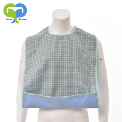 Senior Bib Clothing Protector for Adults with Waterproof Vinyl Backing & Optional Crumb Catcher adult terry bibs