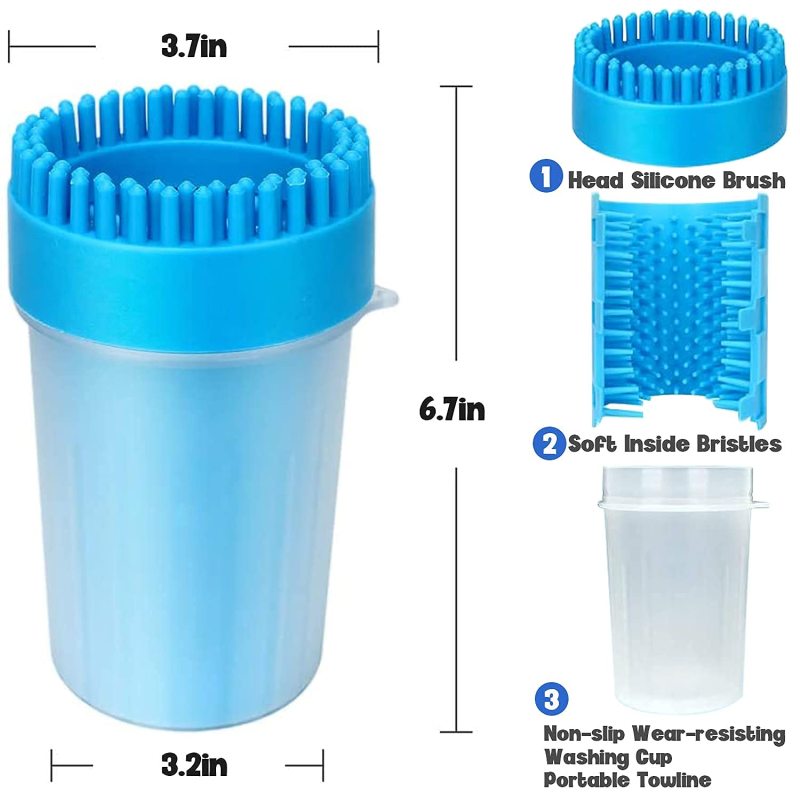 Hot Sale Dog Bath Brush Grooming Supplies Portable Pet Paw Cleaner Cup