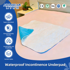 Wholesale Large Quilted Knitted Plain Waterproof Latex-Free Underpads Machine Washable Bed Pads Protector Sheet Adults