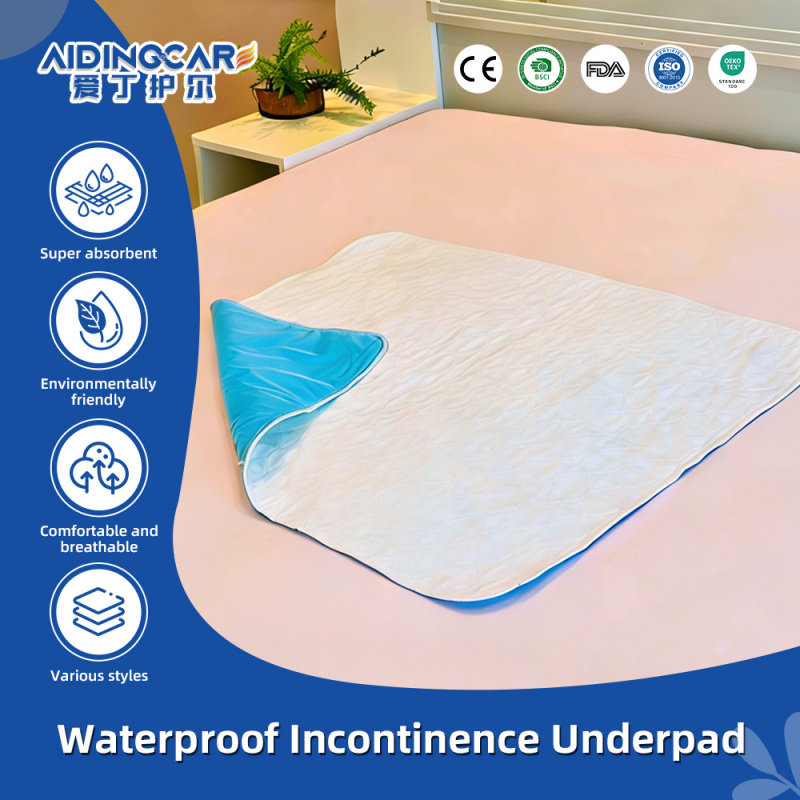 Wholesale Large Quilted Knitted Plain Waterproof Latex-Free Underpads Machine Washable Bed Pads Protector Sheet Adults